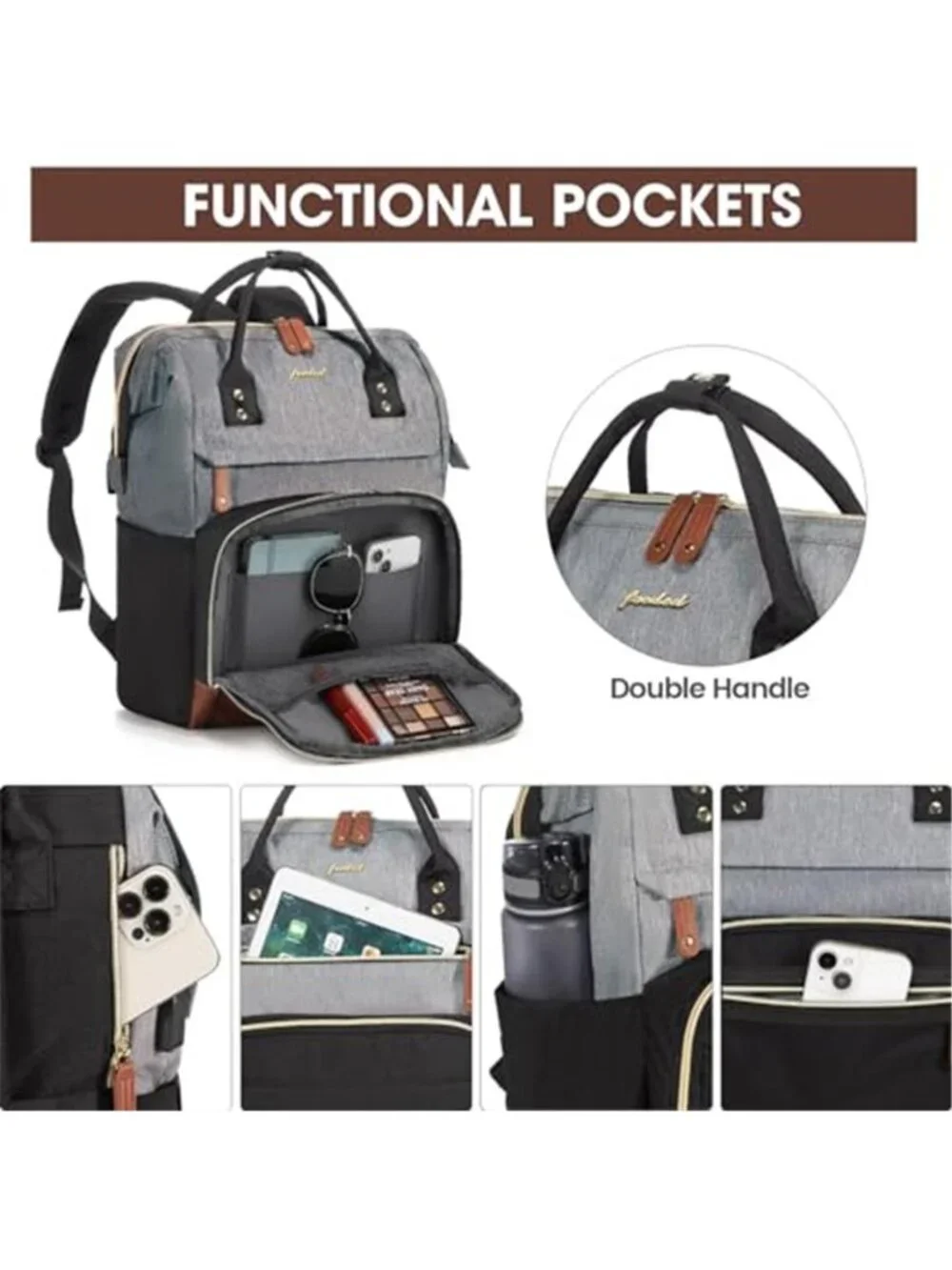 Womens Laptop Backpack 156 Inch Waterproof College Travel Office Work Bag Purse